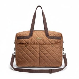 Bella Bronz Kahverenhi Kapitone Tote Çanta