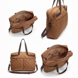 Kapitone Kışlık Tote Kahverengi Kadın Omuz Çantası