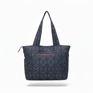 Çok Bölmeli Mavi Kot Kumaş Omuz Çantası